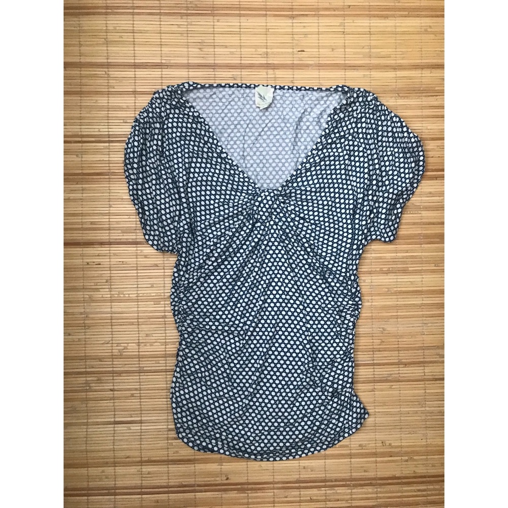 👚Anthropologie Deep VNeck Blouse | Tie & Scrunch